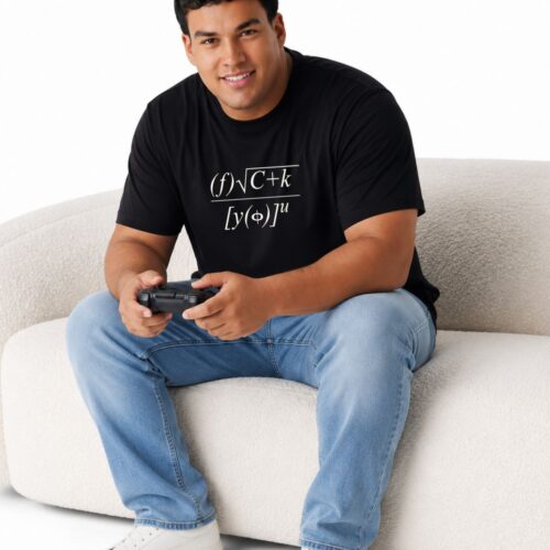 Looks Like Math. Hits Different. Graphic Plus Size Cotton T-Shirt for Men | 2XL–7XL - Image 1