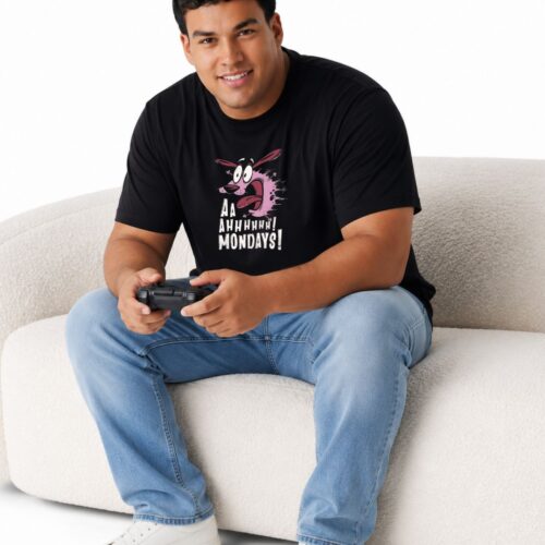 Plus Size Cotton Funny Graphic Printed T-Shirt for Men 2XL–7XL | "Aa Ahhhhhh! Mondays!" Cartoon Print | Soft Breathable Round Neck Casual Tee - Image 8