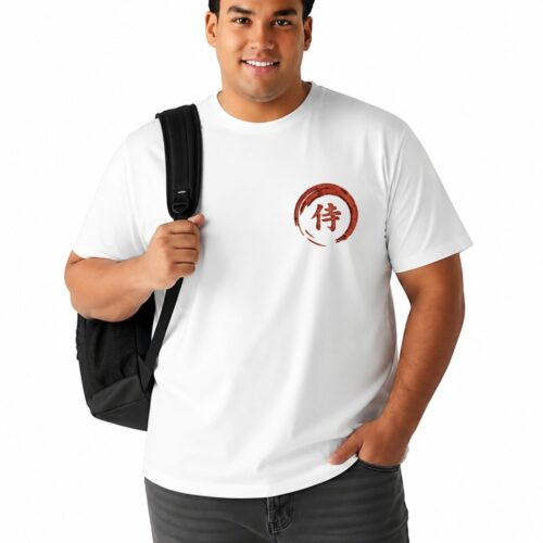 Japanese Samurai Graphic Printed Plus Size T-Shirt for Men | Warrior Back Print Casual Streetwear Tee - Image 2