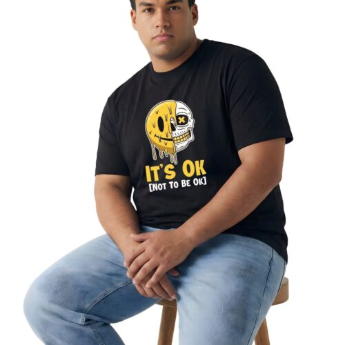 Men’s Plus Size Printed T-Shirt | “It’s OK Not to Be OK” Graphic Tee - Image 2