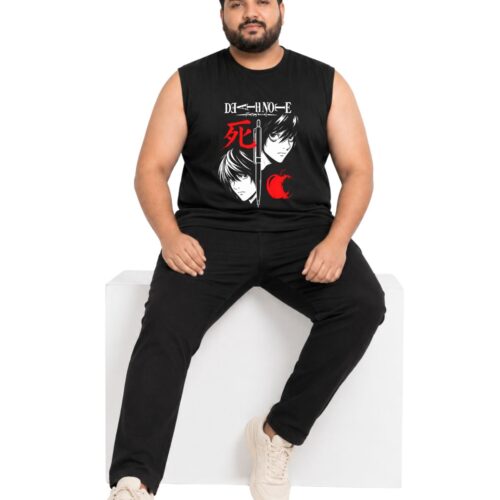 Death Note Anime Printed Plus Size Sleeveless Cotton T-Shirt - Image 4