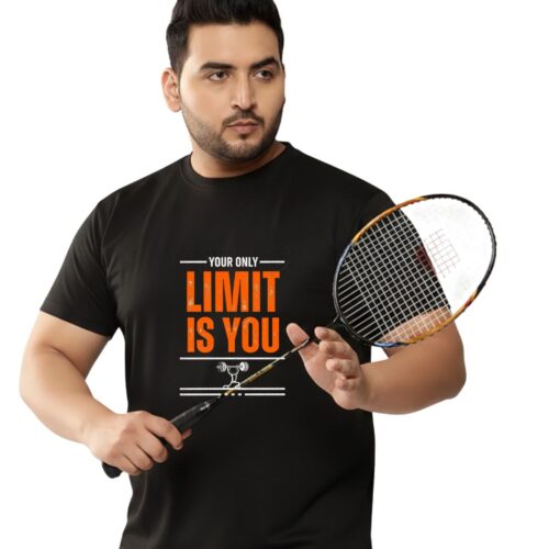 Men’s Plus Size Sports T-Shirt | “Your Only Limit Is You” Printed Gym & Workout T-Shirt - Image 11