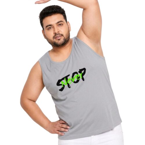 Never Stop Plus Size Sports Sando for Men | Sleeveless Active Vest - Image 11