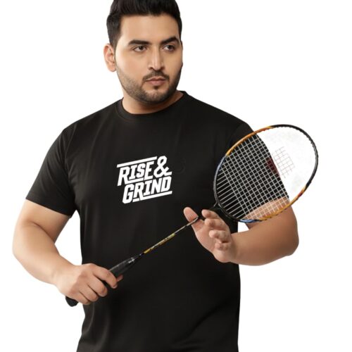 Rise & Grind Graphic Printed Plus Size Sports T-Shirt for Men - Image 11