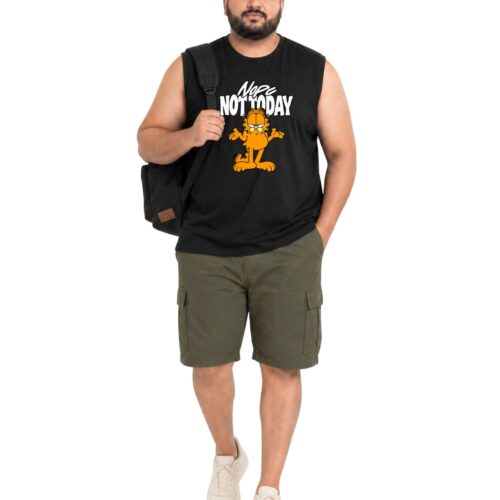 Garfield “Nope Not Today” Printed Plus Size Sleeveless Cotton T-Shirt - Image 11