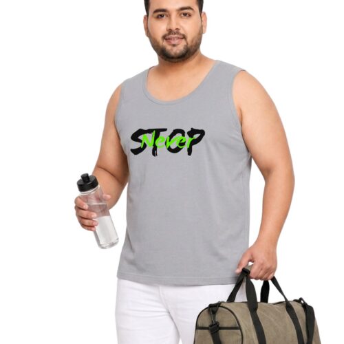 Never Stop Plus Size Sports Sando for Men | Sleeveless Active Vest - Image 12