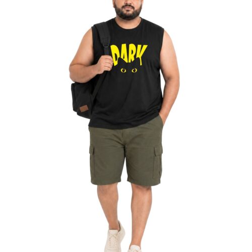 Men’s Plus Size Printed Cotton Sleeveless T-Shirt | DARK Graphic Muscle Tee - Image 5