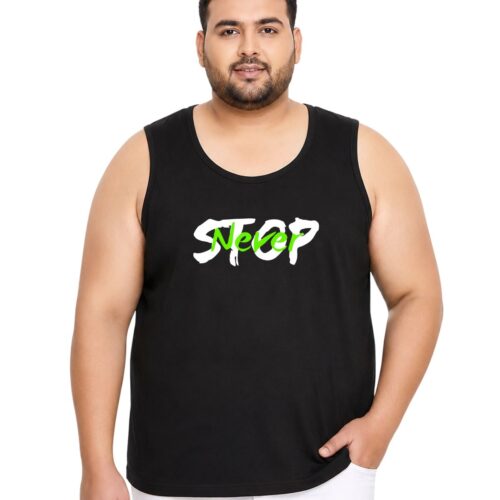 Never Stop Plus Size Sports Sando for Men | Sleeveless Active Vest - Image 14