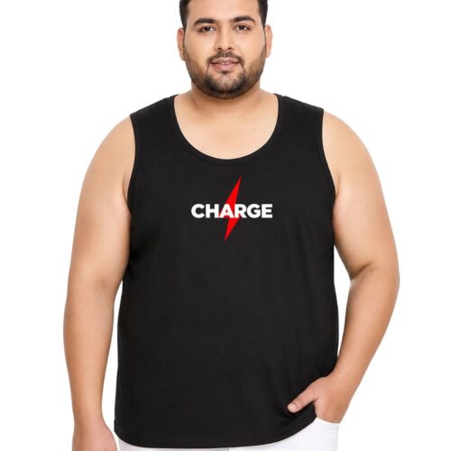 Charge Plus Size Sports Sando for Men | Graphic Printed Sleeveless Vest - Image 1