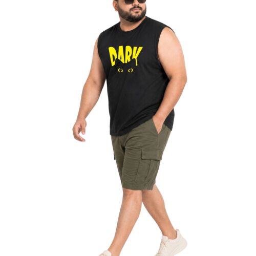 Men’s Plus Size Printed Cotton Sleeveless T-Shirt | DARK Graphic Muscle Tee - Image 6