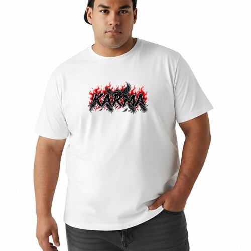 Men’s Plus Size Karma Graphic T-Shirt - Image 1