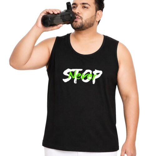 Never Stop Plus Size Sports Sando for Men | Sleeveless Active Vest - Image 16