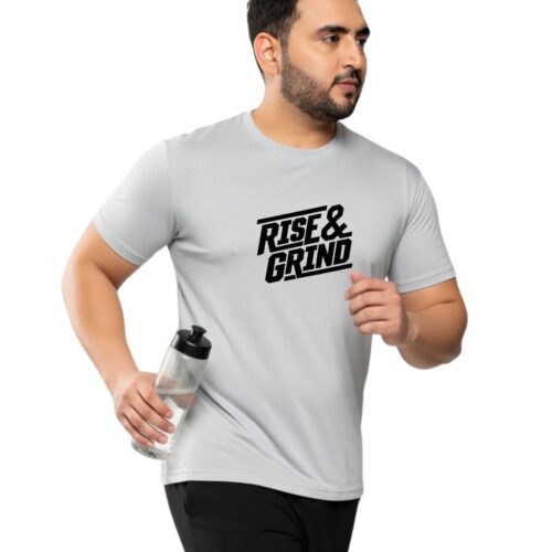 Rise & Grind Graphic Printed Plus Size Sports T-Shirt for Men - Image 16