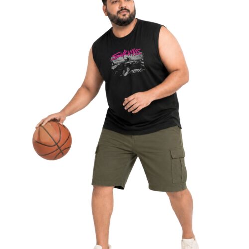Men’s Plus Size SURVIVE Printed Sleeveless T-Shirt | Stylish Graphic Muscle Tee - Image 14