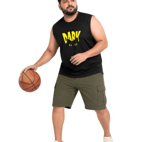 Men’s Plus Size Printed Cotton Sleeveless T-Shirt | DARK Graphic Muscle Tee - Image 8