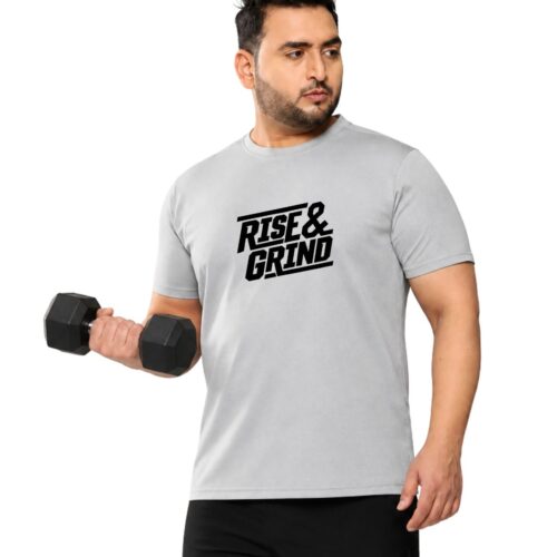 Rise & Grind Graphic Printed Plus Size Sports T-Shirt for Men - Image 17