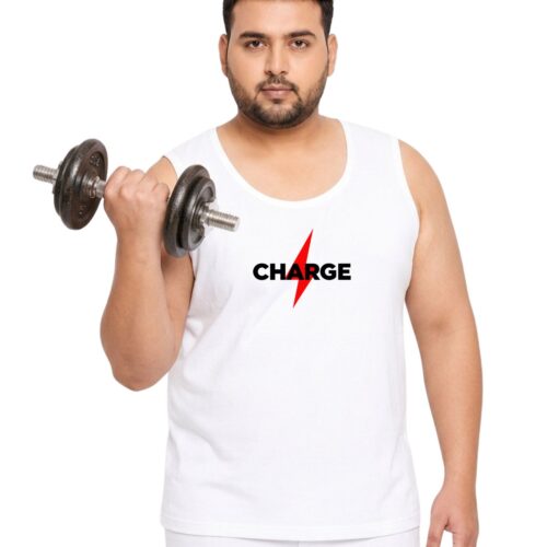 Charge Plus Size Sports Sando for Men | Graphic Printed Sleeveless Vest - Image 3