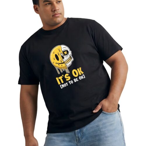 Men’s Plus Size Printed T-Shirt | “It’s OK Not to Be OK” Graphic Tee - Image 3