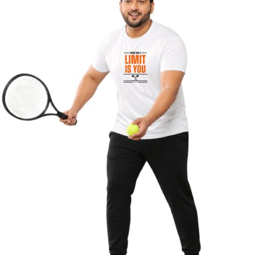 Men’s Plus Size Sports T-Shirt | “Your Only Limit Is You” Printed Gym & Workout T-Shirt - Image 4