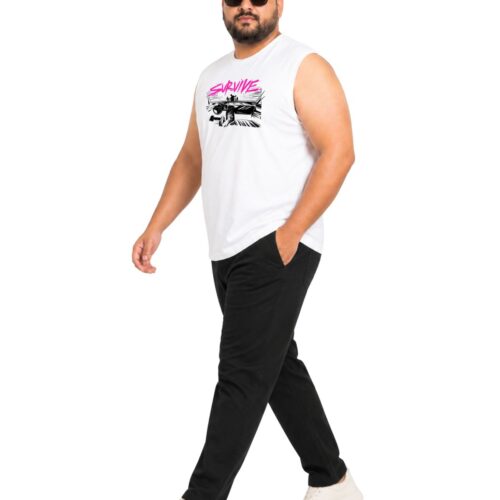 Men’s Plus Size SURVIVE Printed Sleeveless T-Shirt | Stylish Graphic Muscle Tee - Image 4