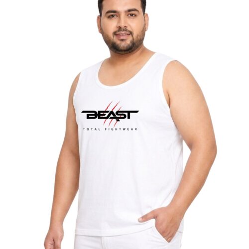 Beast Plus Size Sports Sando for Men | Graphic Printed Sleeveless Vest - Image 4