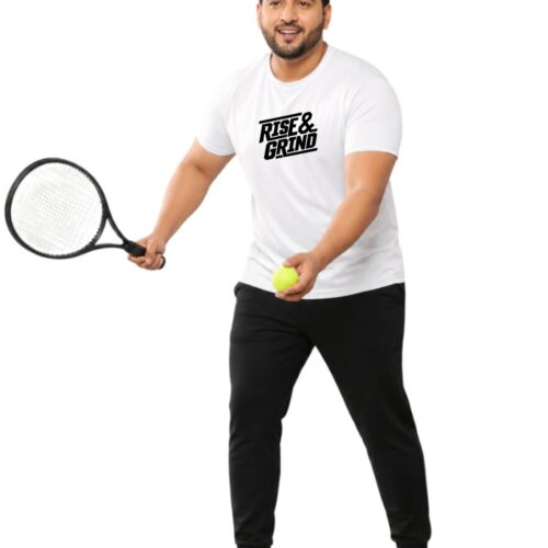 Rise & Grind Graphic Printed Plus Size Sports T-Shirt for Men - Image 4