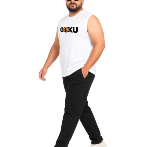 Men’s Plus Size Goku Printed Sleeveless T-Shirt | Anime Graphic Muscle Tee with Back Print - Image 4