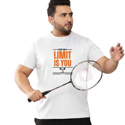 Men’s Plus Size Sports T-Shirt | “Your Only Limit Is You” Printed Gym & Workout T-Shirt - Image 5