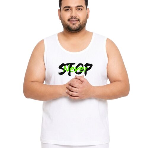 Never Stop Plus Size Sports Sando for Men | Sleeveless Active Vest - Image 5