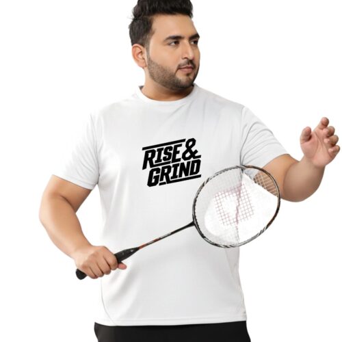 Rise & Grind Graphic Printed Plus Size Sports T-Shirt for Men - Image 5