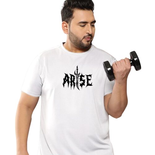 Arise Graphic Printed Plus Size Sports T-Shirt for Men - Image 6