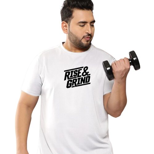 Rise & Grind Graphic Printed Plus Size Sports T-Shirt for Men - Image 6