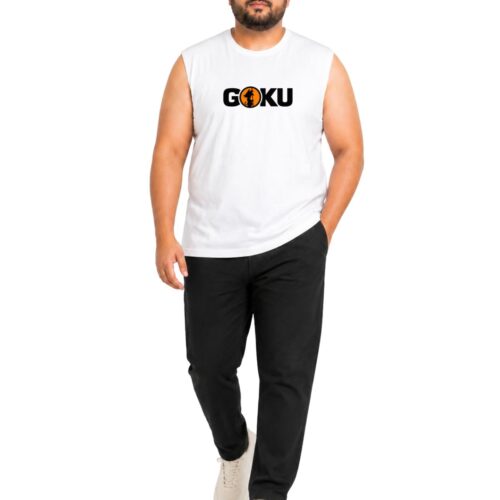 Men’s Plus Size Goku Printed Sleeveless T-Shirt | Anime Graphic Muscle Tee with Back Print - Image 7