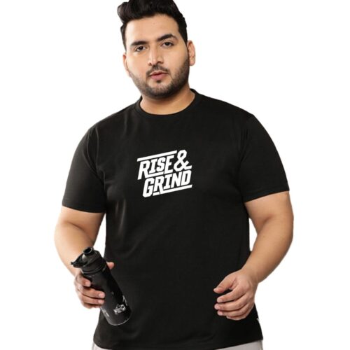 Rise & Grind Graphic Printed Plus Size Sports T-Shirt for Men - Image 8
