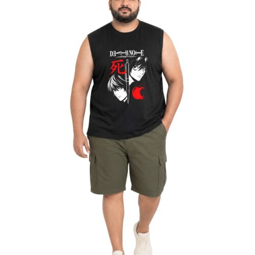 Death Note Anime Printed Plus Size Sleeveless Cotton T-Shirt - Image 1