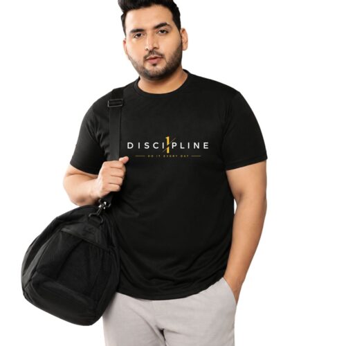 Men’s Plus Size Sports T-Shirt | Discipline Printed Gym & Workout T-Shirt - Image 15