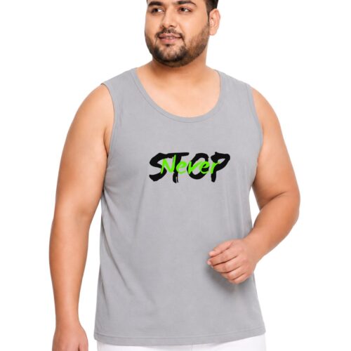 Never Stop Plus Size Sports Sando for Men | Sleeveless Active Vest - Image 9