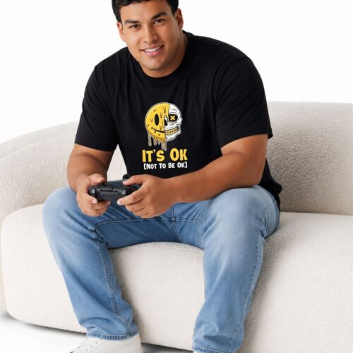 Men’s Plus Size Printed T-Shirt | “It’s OK Not to Be OK” Graphic Tee - Image 1